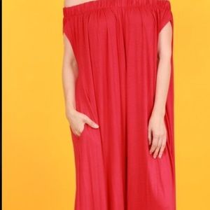 Red romper and White